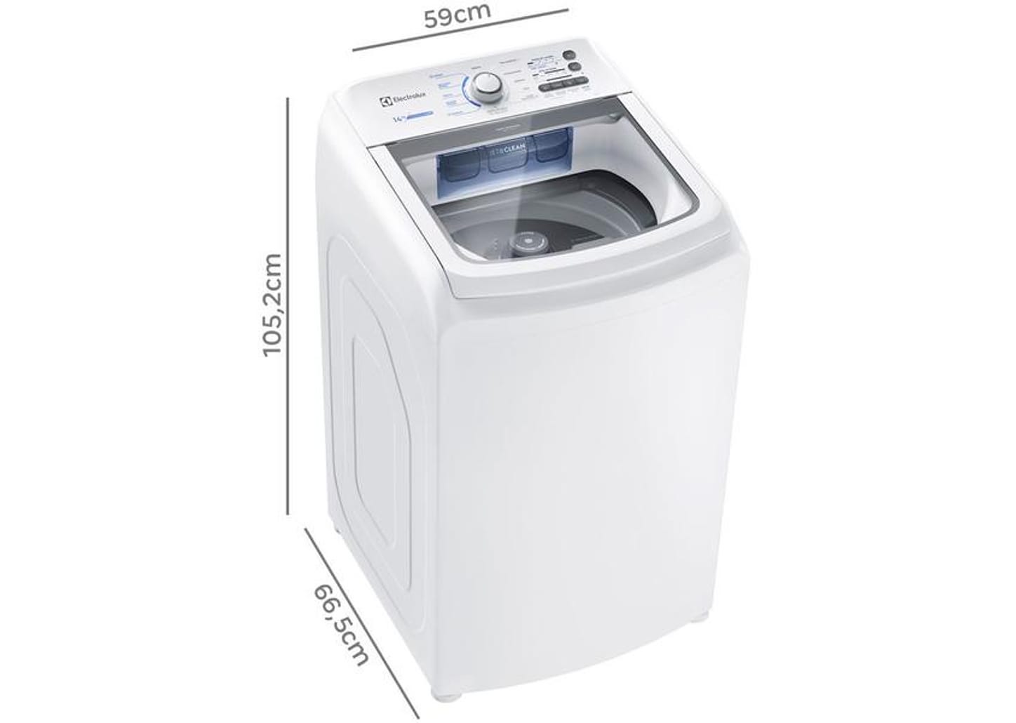 Lavadora de Roupas Electrolux Essential Care 14Kg Cesto Inox 11 Programas de Lavagem Branca