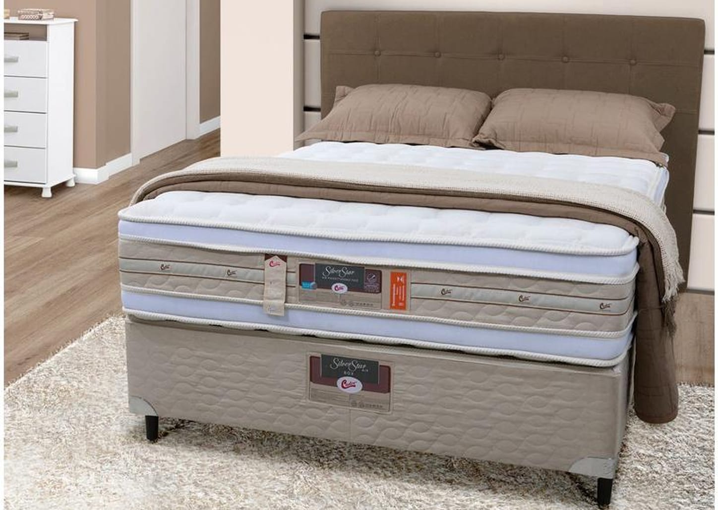 Colchão Casal Castor Mola Ensacadas/Pocket 34cm de Altura Silver Star
