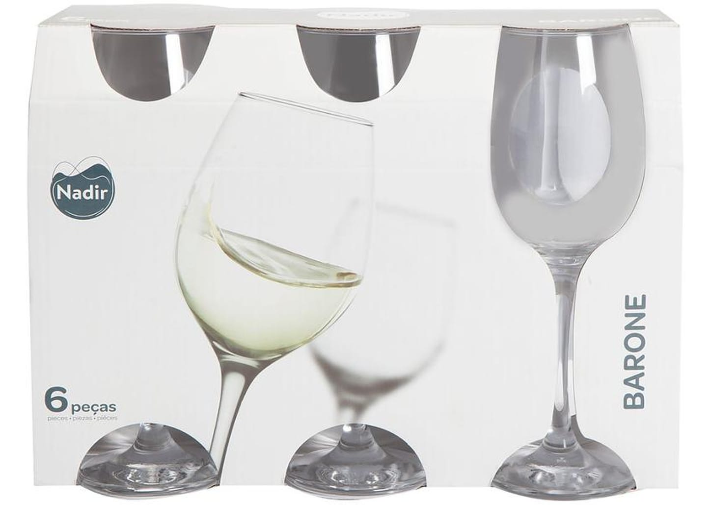 Jogo de Taças para Vinho Vidro 385ml 6 Peças - Nadir Barone