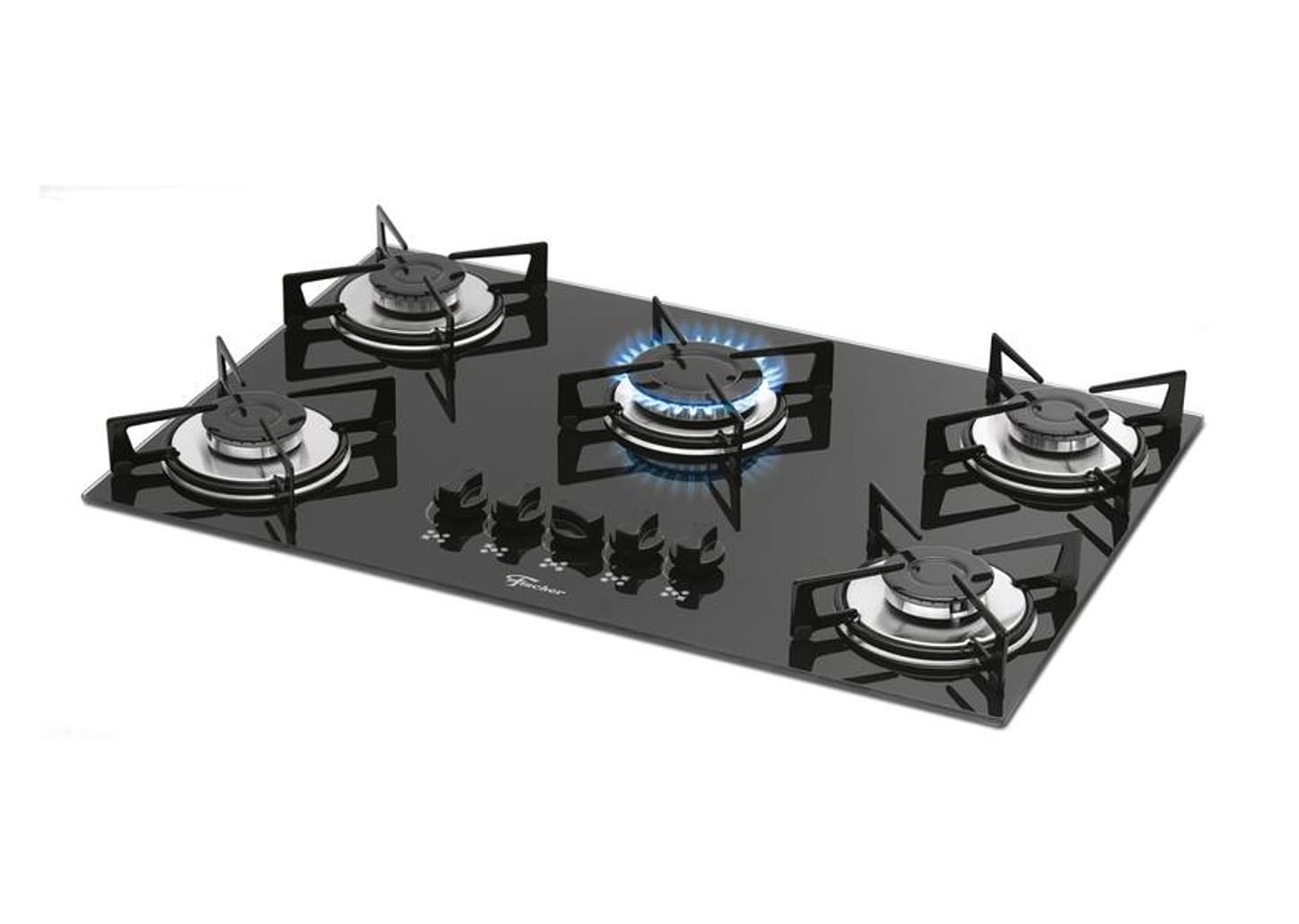 Cooktop 5 Bocas Fischer Preto a Gás GLP 1642