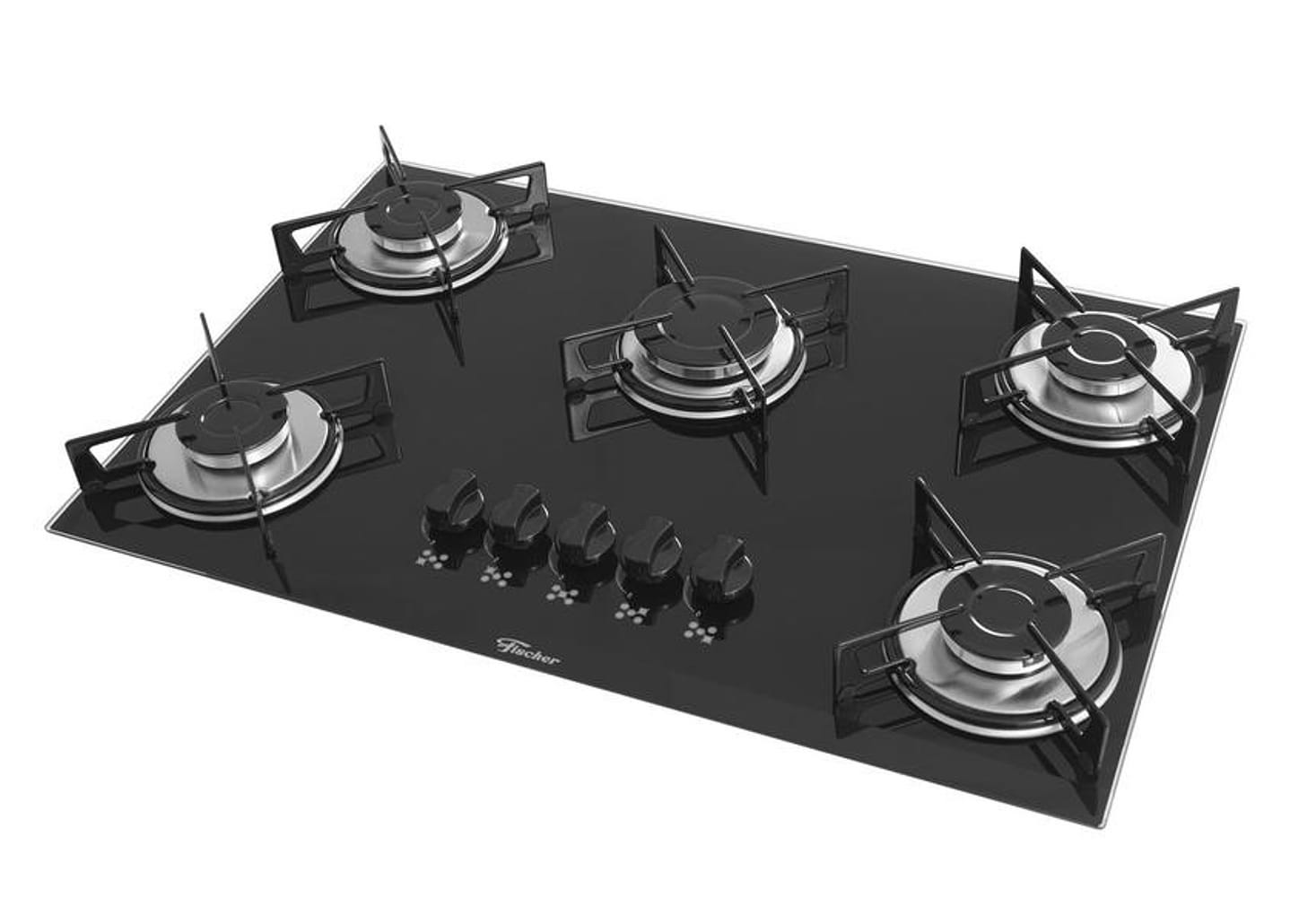 Cooktop 5 Bocas Fischer Preto a Gás GLP 1642