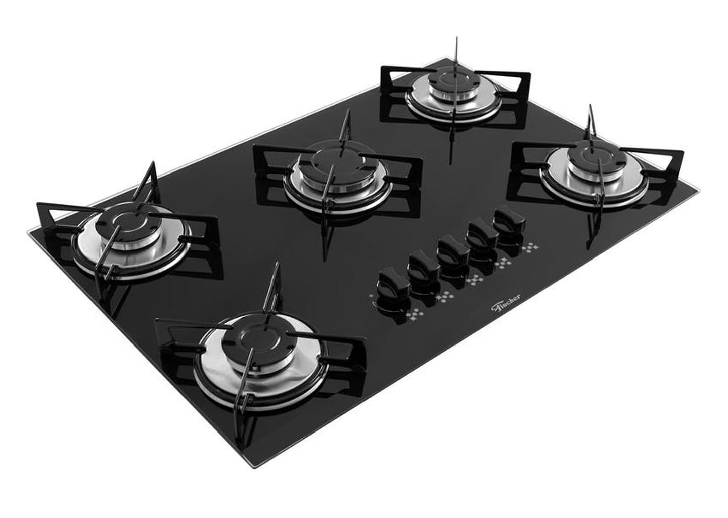 Cooktop 5 Bocas Fischer Preto a Gás GLP 1642