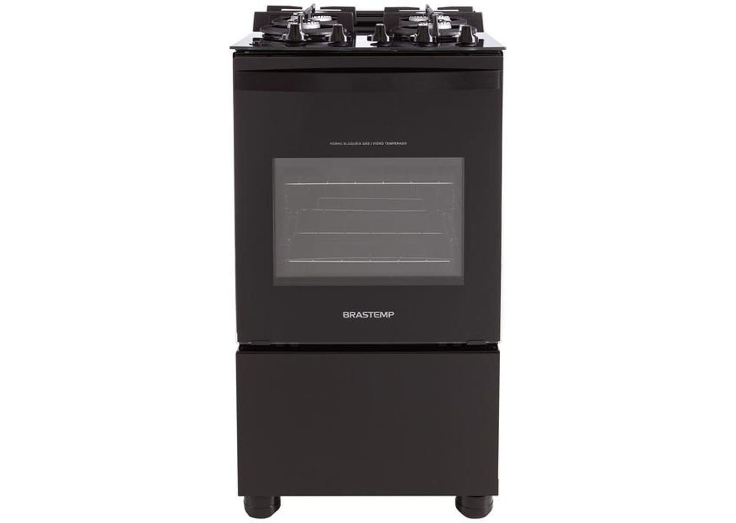 Fogão 4 Bocas Brastemp Mesa de Vidro Preto - Acendimento Automático BFO4