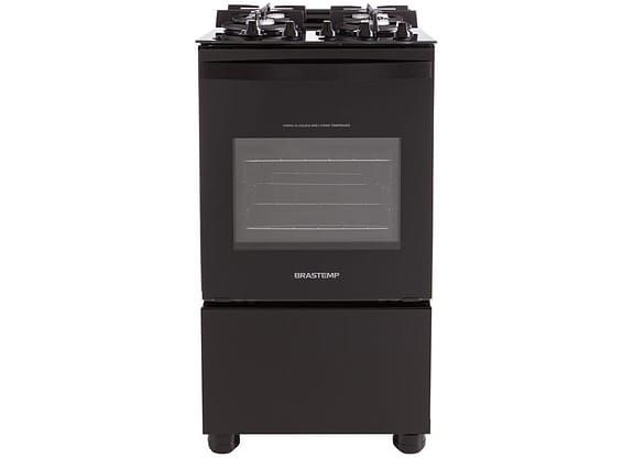 Fogão 4 Bocas Brastemp Mesa de Vidro Preto - Acendimento Automático BFO4