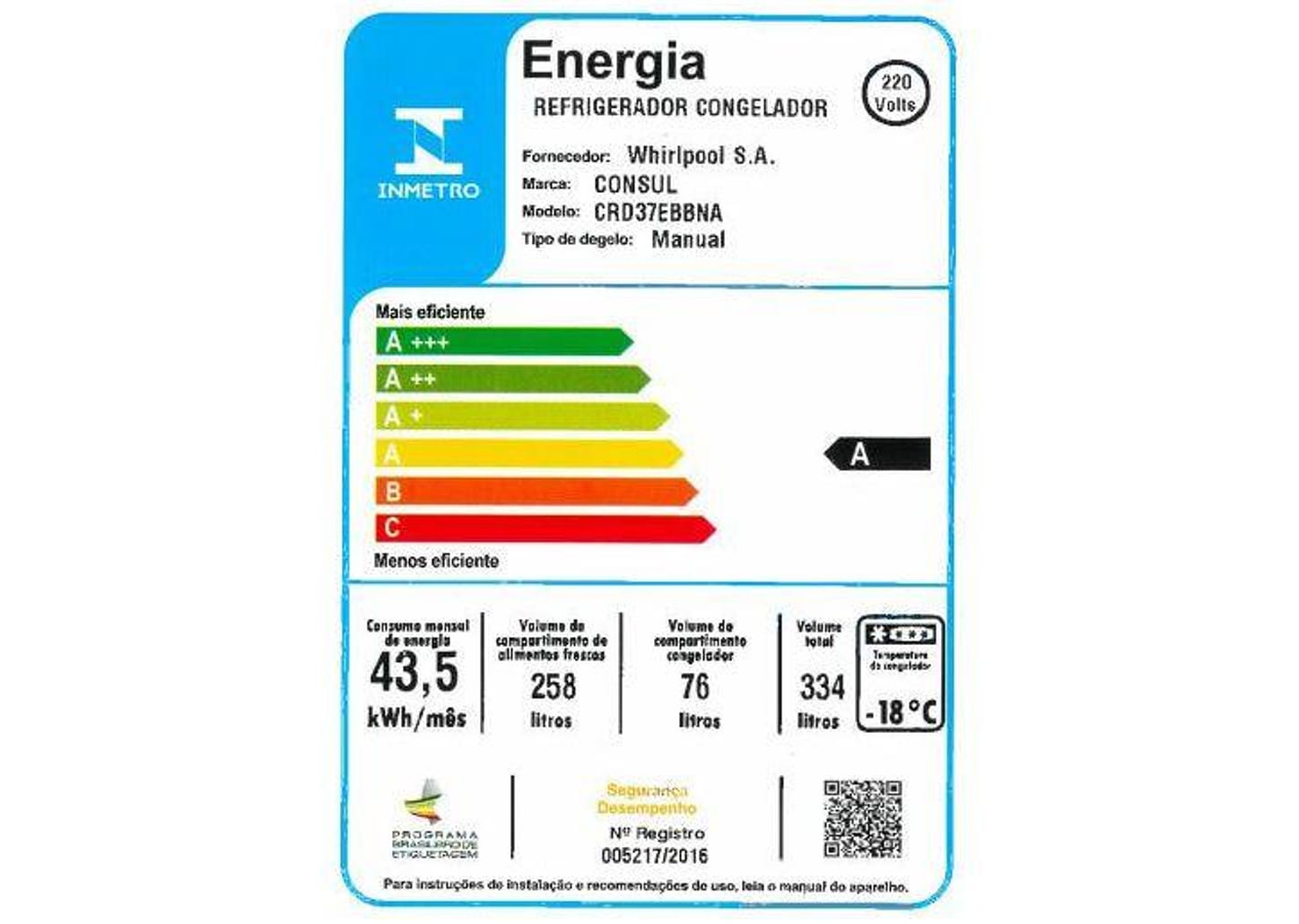 Geladeira/Refrigerador Consul Cycle Defrost Duplex - Branca 334L CRD37 EBANA