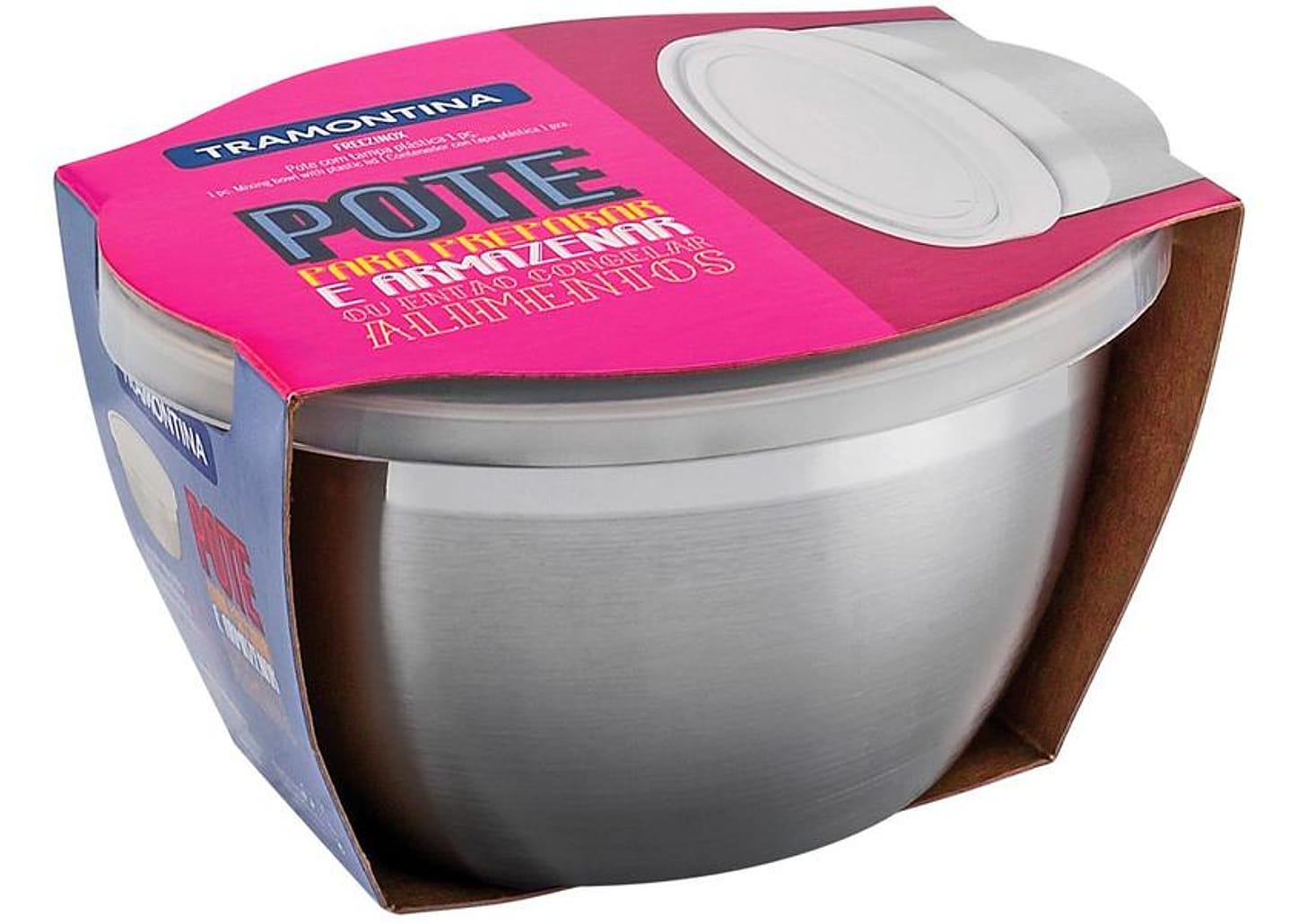 Pote de Inox Tramontina com Tampa Redondo 300ml - Freezinox