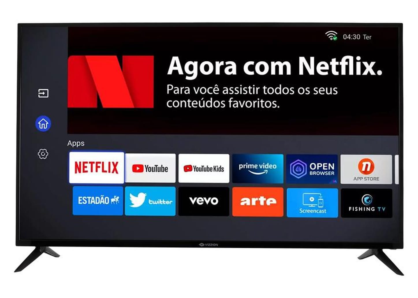 Smart TV 50” 4K DLED Vizzion LE50UHD20 - IPS Wi-Fi 3 HDMI 2 USB