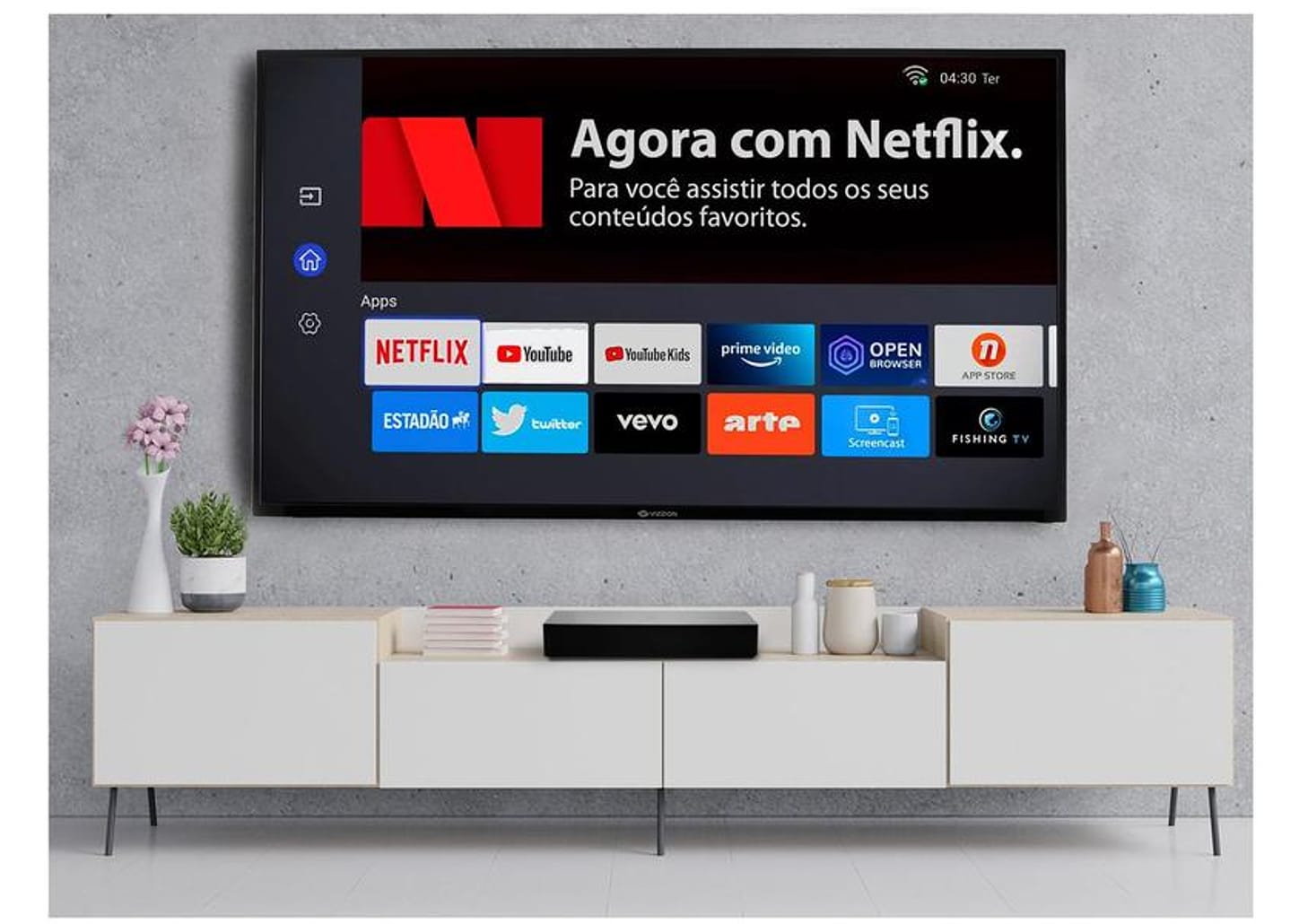 Smart TV 50” 4K DLED Vizzion LE50UHD20 - IPS Wi-Fi 3 HDMI 2 USB