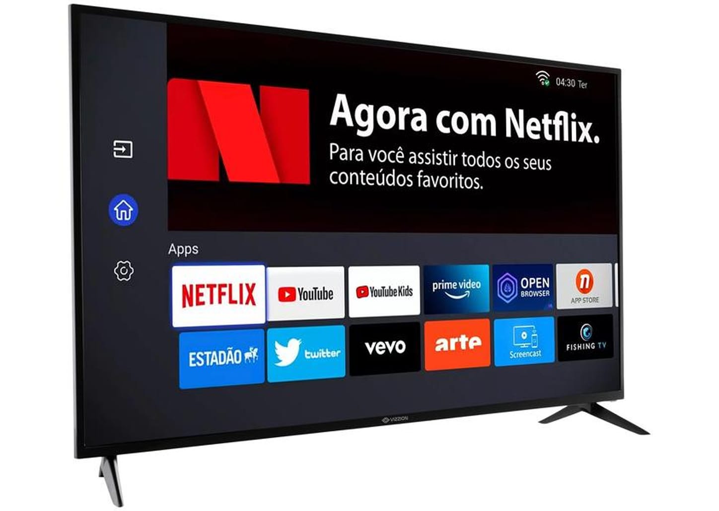Smart TV 50” 4K DLED Vizzion LE50UHD20 - IPS Wi-Fi 3 HDMI 2 USB