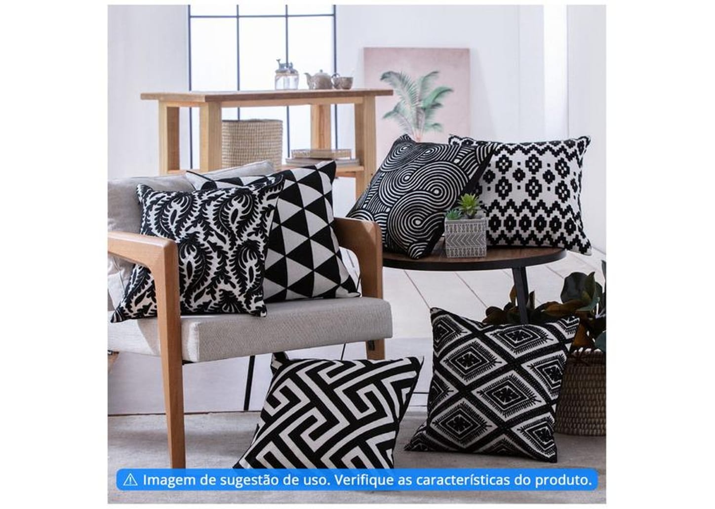 Capa de Almofada Quadrada 45x45cm - Jolitex Ternille Italiana Florença Geométrica