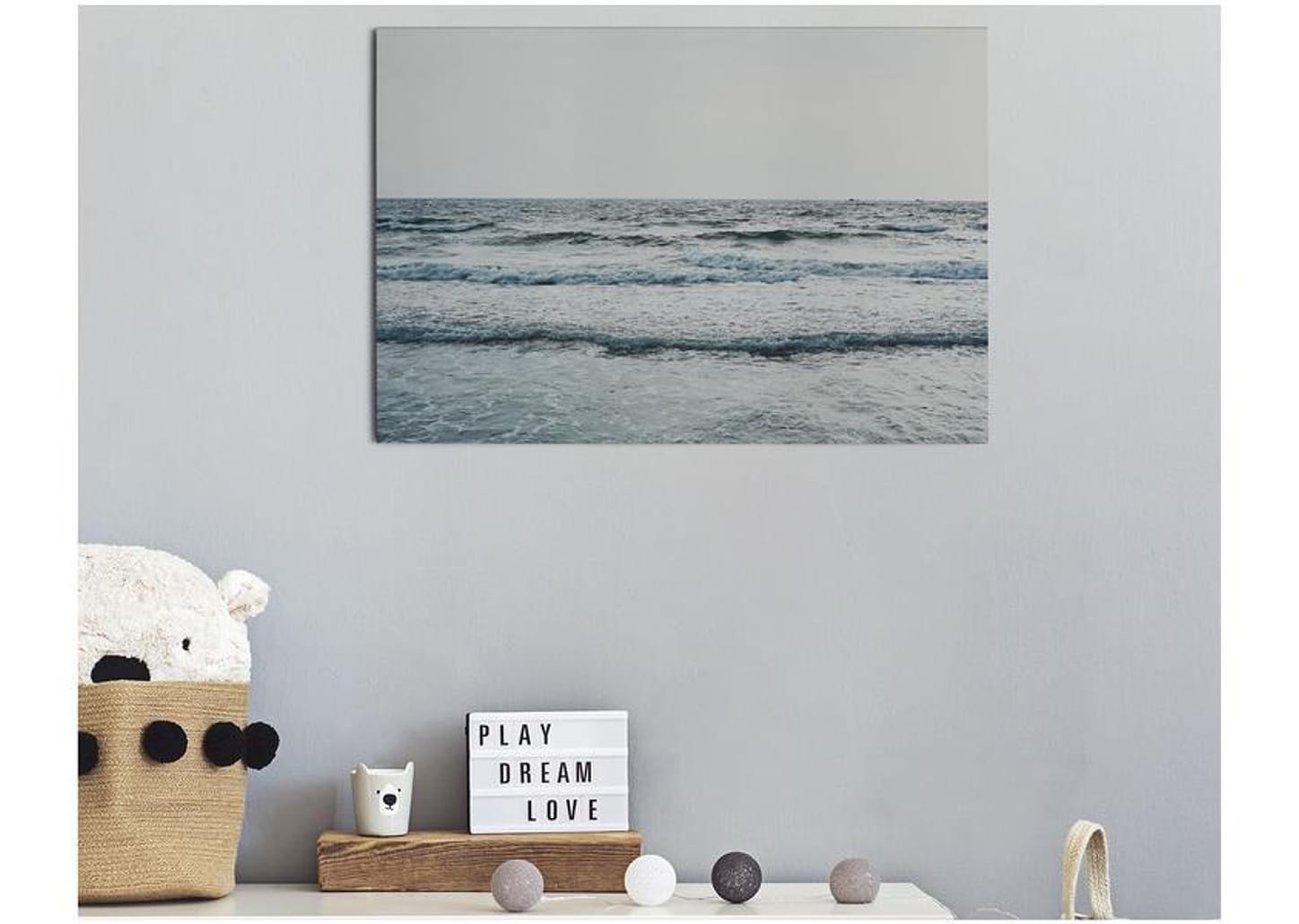 Placa Decorativa MDF Perto do Mar Ondas 30x44cm - Design Up Living