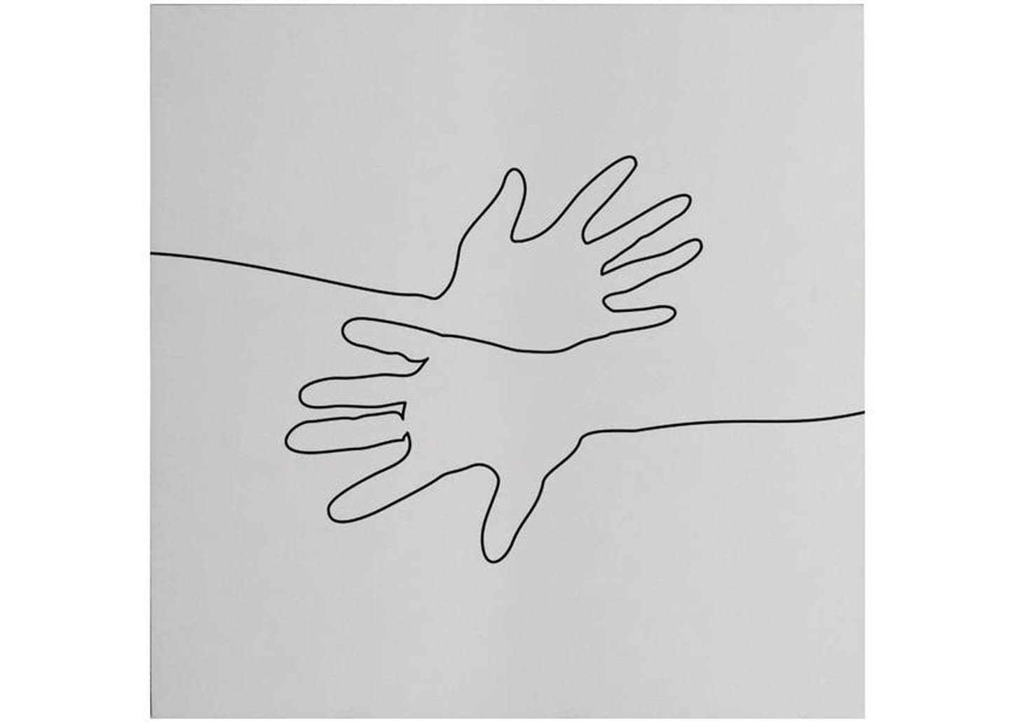 Placa Decorativa MDF Minimalistas Mãos Linhas 29x29cm Design Up Living