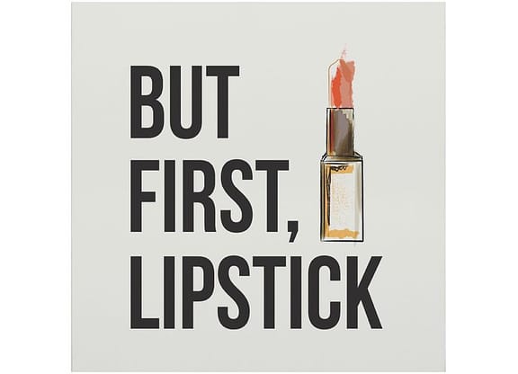 Placa Decorativa MDF First Lipstick 29x29cm - Design Up Living