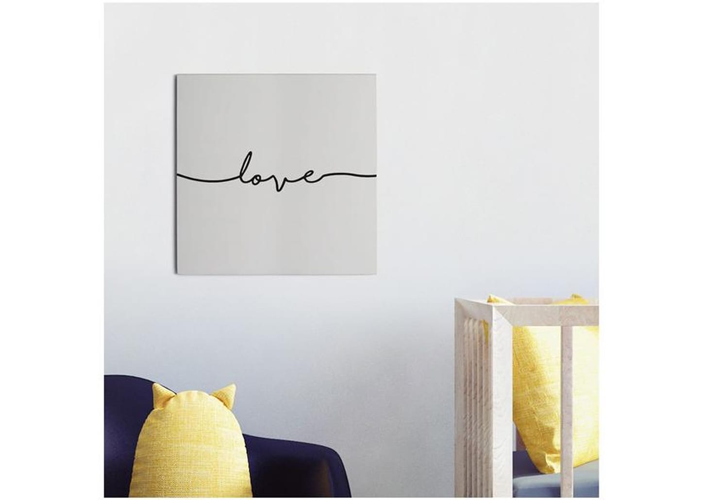 Placa Decorativa MDF Minimalistas Love Linhas 29x29cm Design Up Living