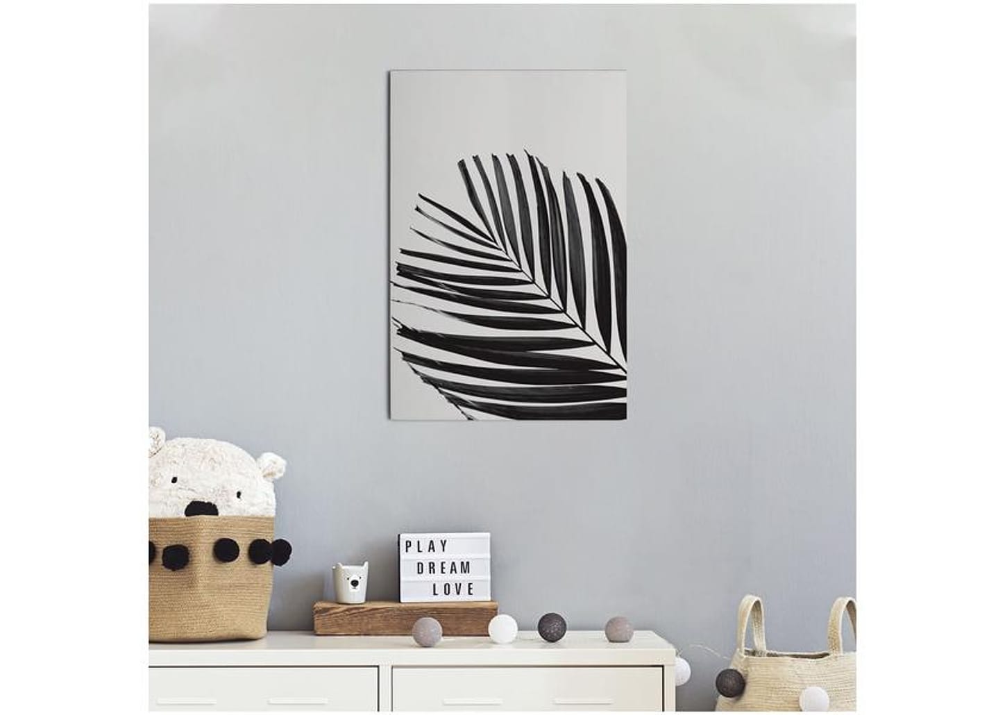 Placa Decorativa MDF Folha P&B 30x44cm - Design Up Living