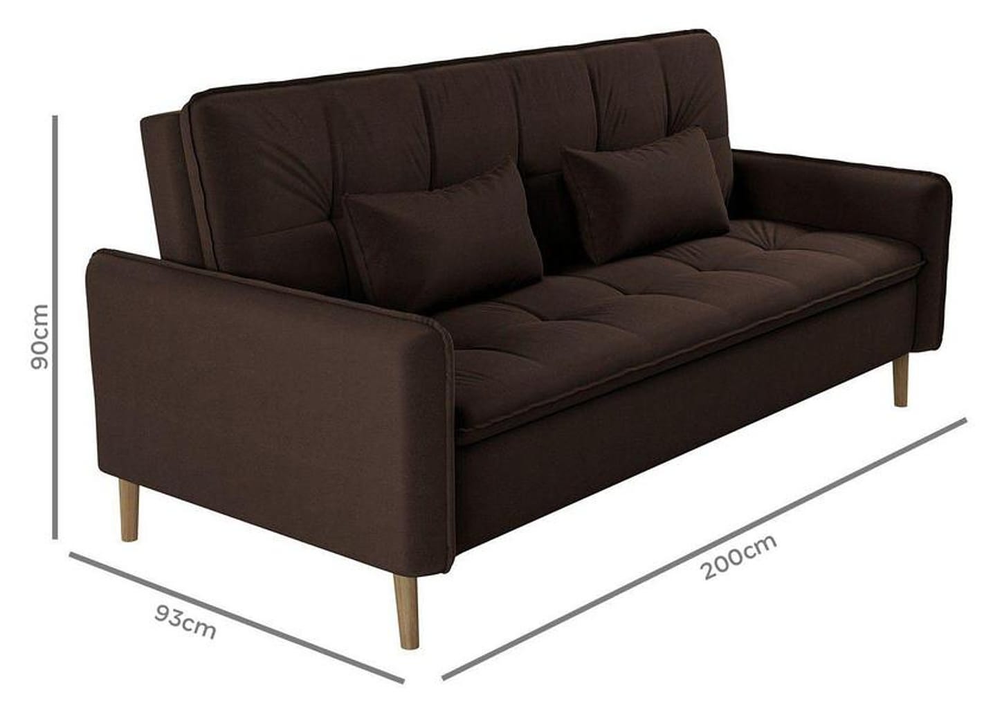 Sofá-cama Casal 3 Lugares Reclinável Veludo - Matrix Donna