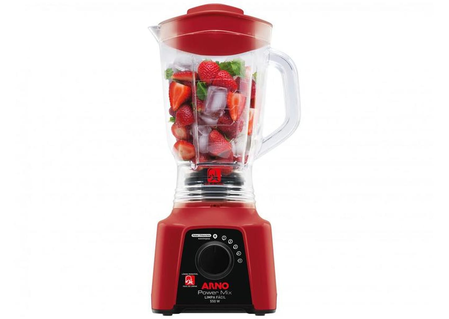 Liquidificador Arno Power Mix Limpa Fácil Vermelho com Lâminas Removíveis LQ30