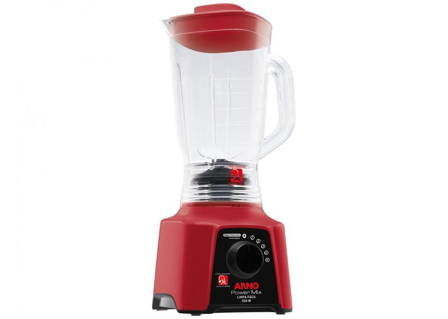 Liquidificador Arno Power Mix Limpa Fácil Vermelho com Lâminas Removíveis LQ30