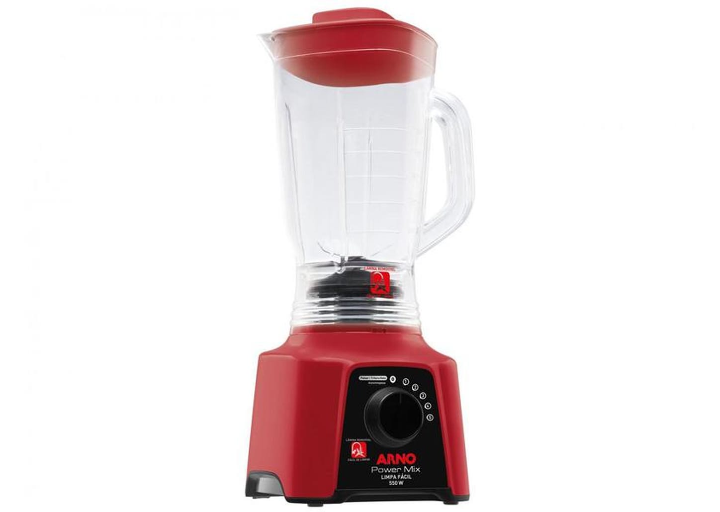 Liquidificador Arno Power Mix Limpa Fácil Vermelho com Lâminas Removíveis LQ30