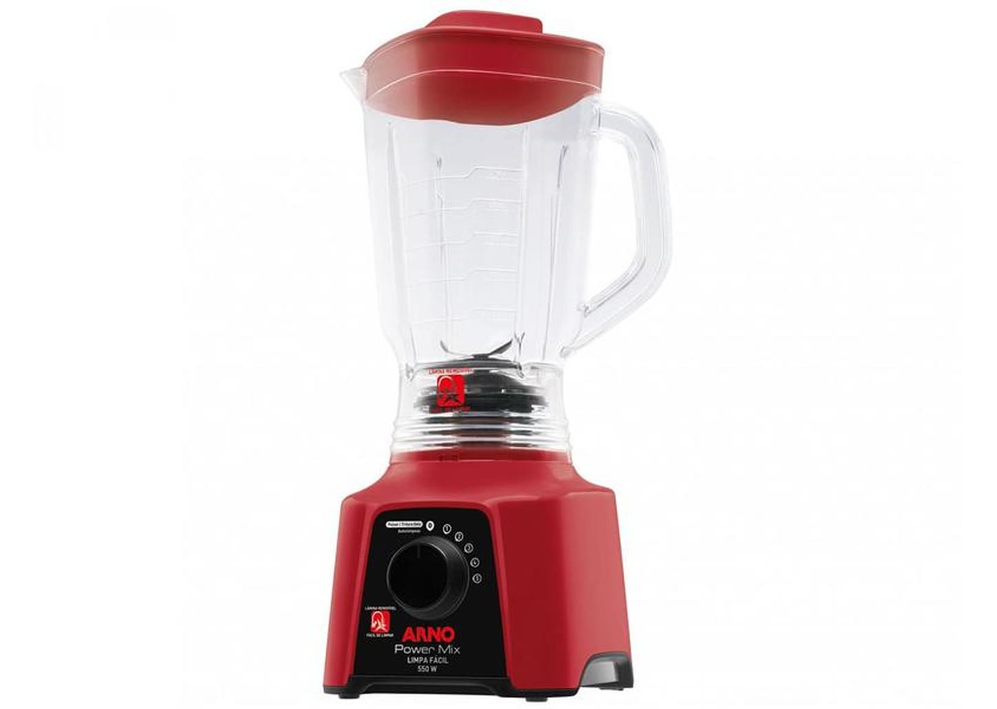 Liquidificador Arno Power Mix Limpa Fácil Vermelho com Lâminas Removíveis LQ30