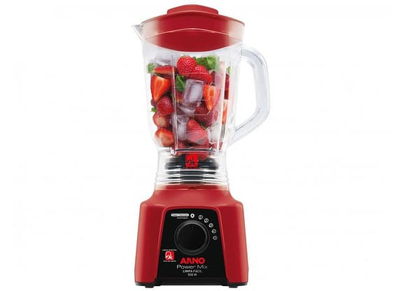 Liquidificador Arno Power Mix Limpa Fácil Vermelho com Lâminas Removíveis LQ30