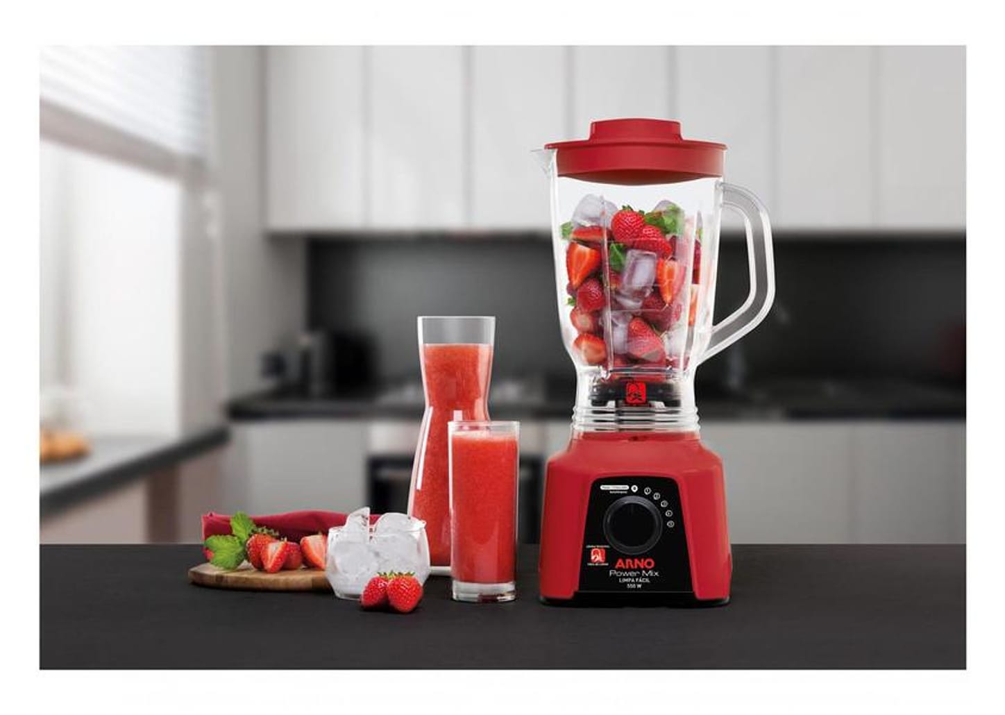 Liquidificador Arno Power Mix Limpa Fácil Vermelho com Lâminas Removíveis LQ30