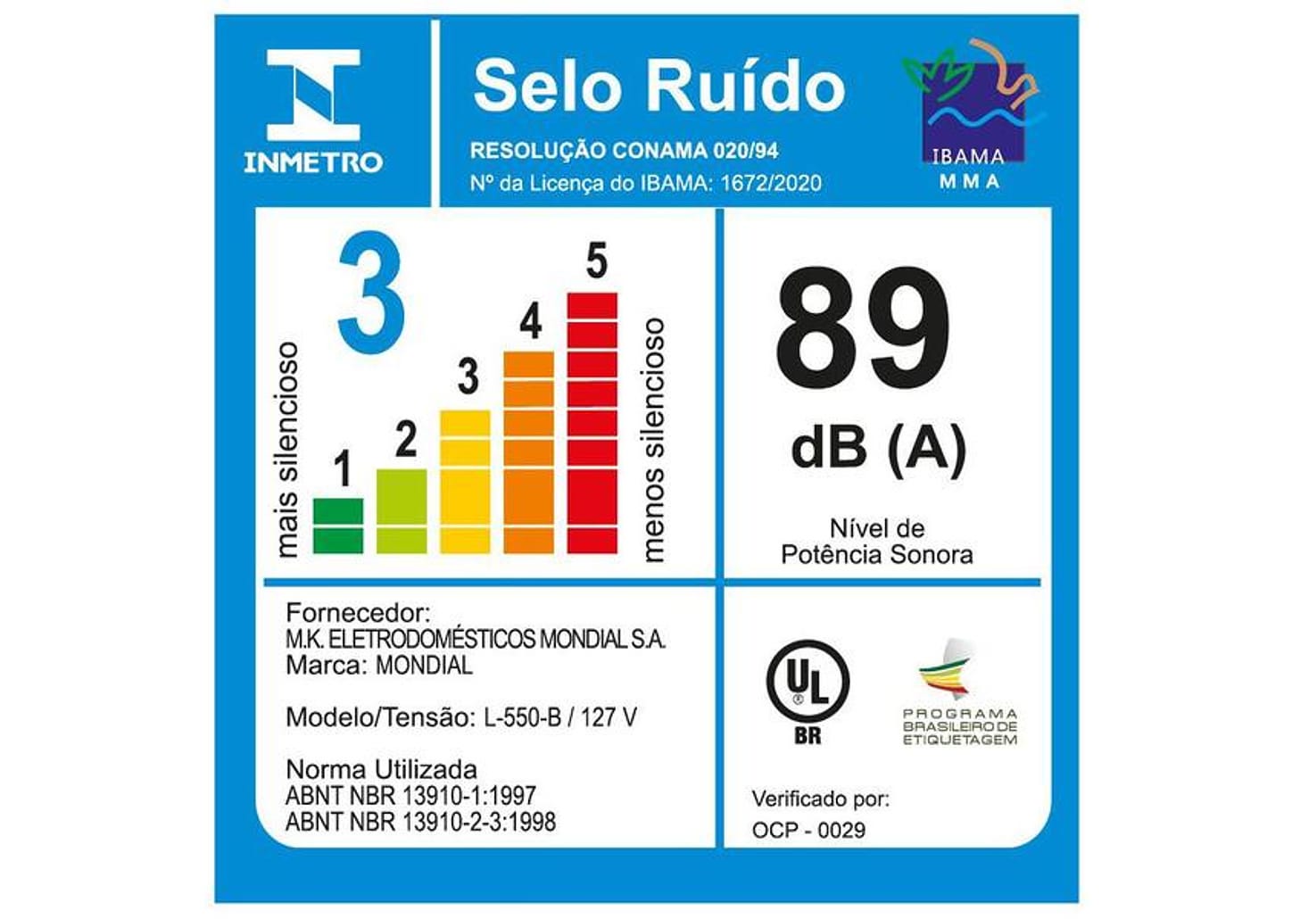 Liquidificador Mondial Easy Power L-550 Preto 2 Velocidades 550W
