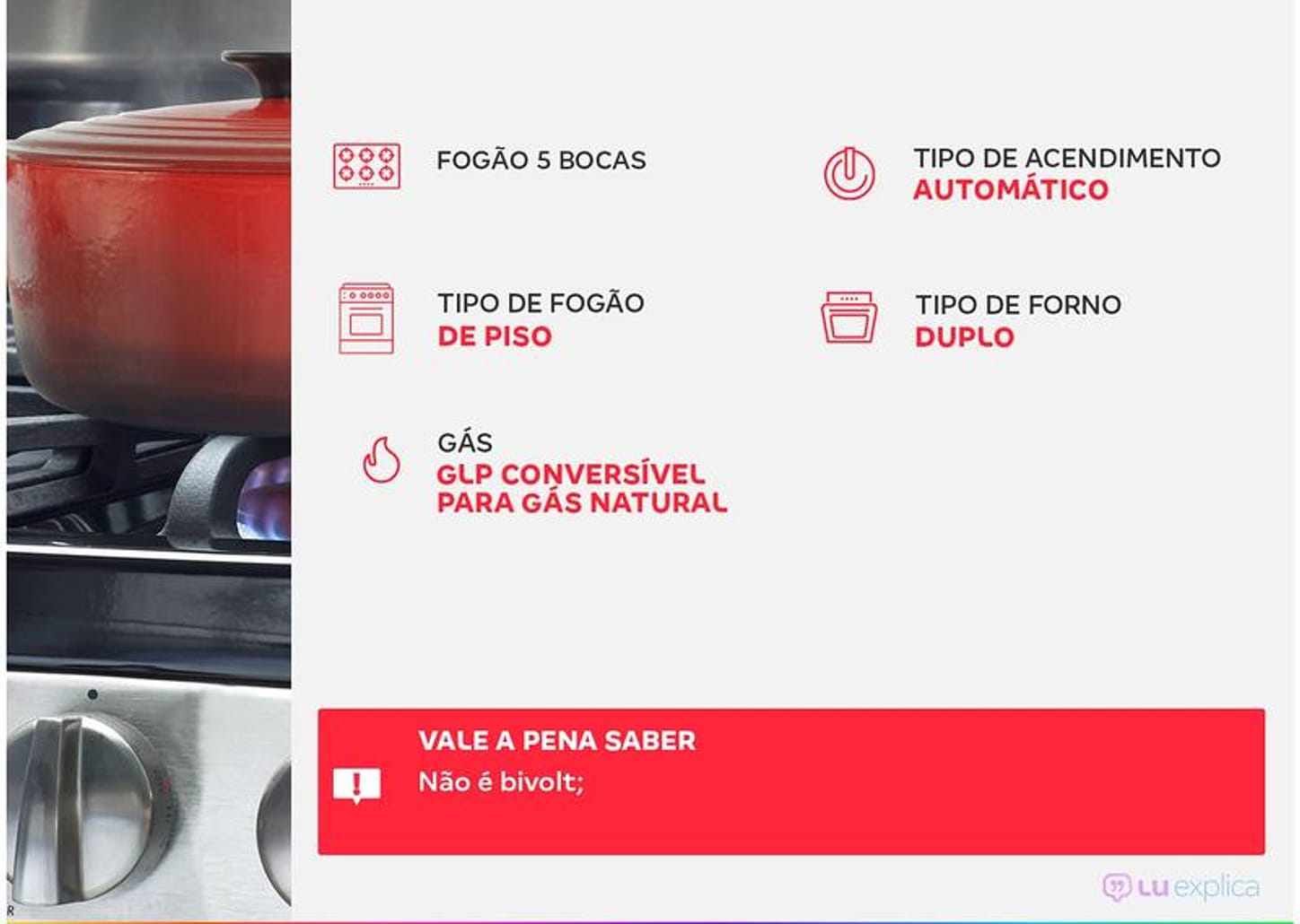 Fogão 5 bocas Brastemp Inox Duplo Forno - Acendimento Automático BFD5 NCRRNA