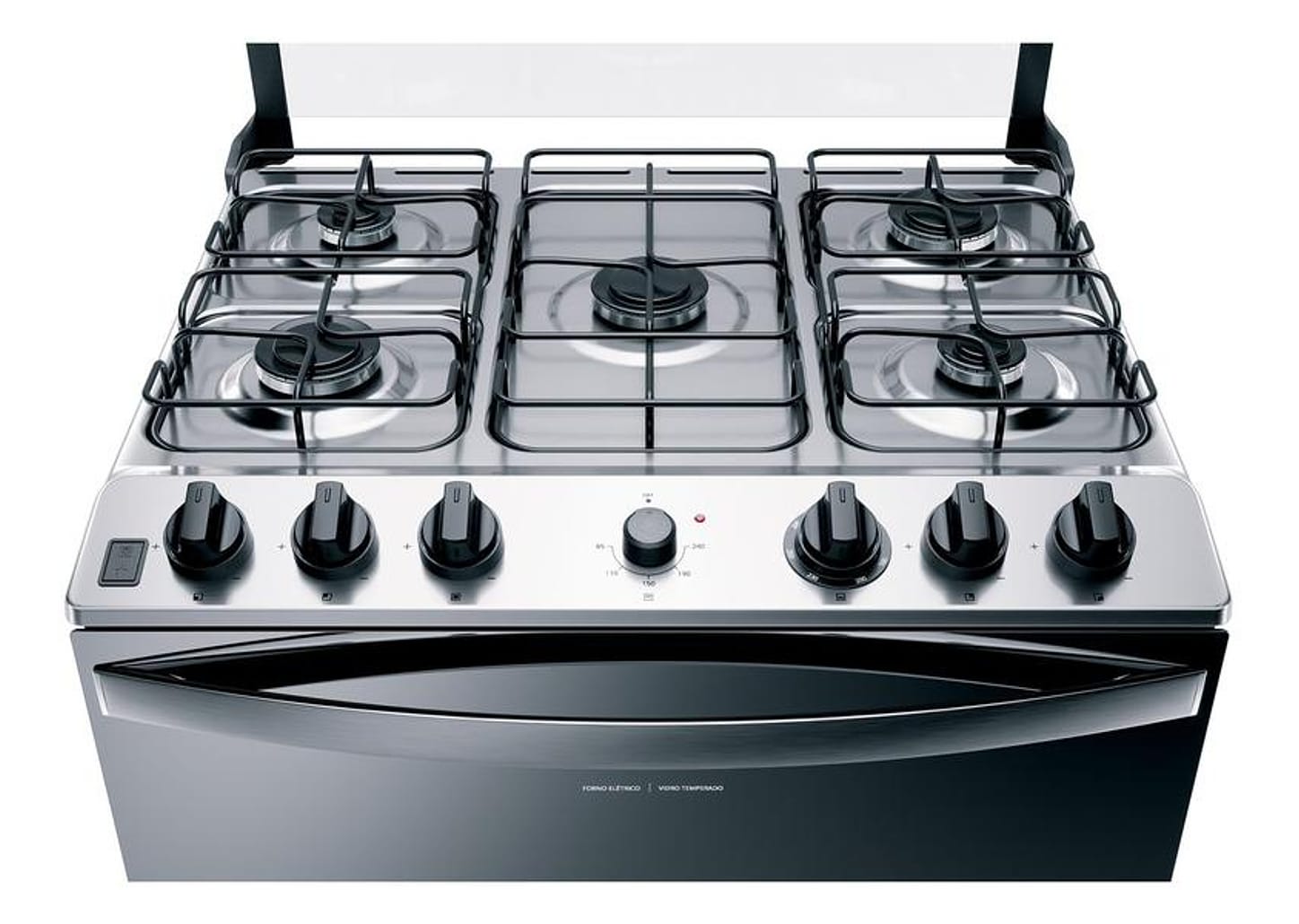 Fogão 5 bocas Brastemp Inox Duplo Forno - Acendimento Automático BFD5 NCRRNA