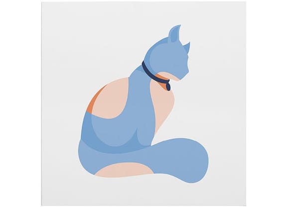 Placa Decorativa MDF Gato Azul 29x29cm - Design Up Living