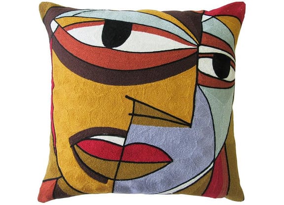 Capa de Almofada Quadrada 45x45cm - Jolitex Ternille Brasileira Face Abstrato