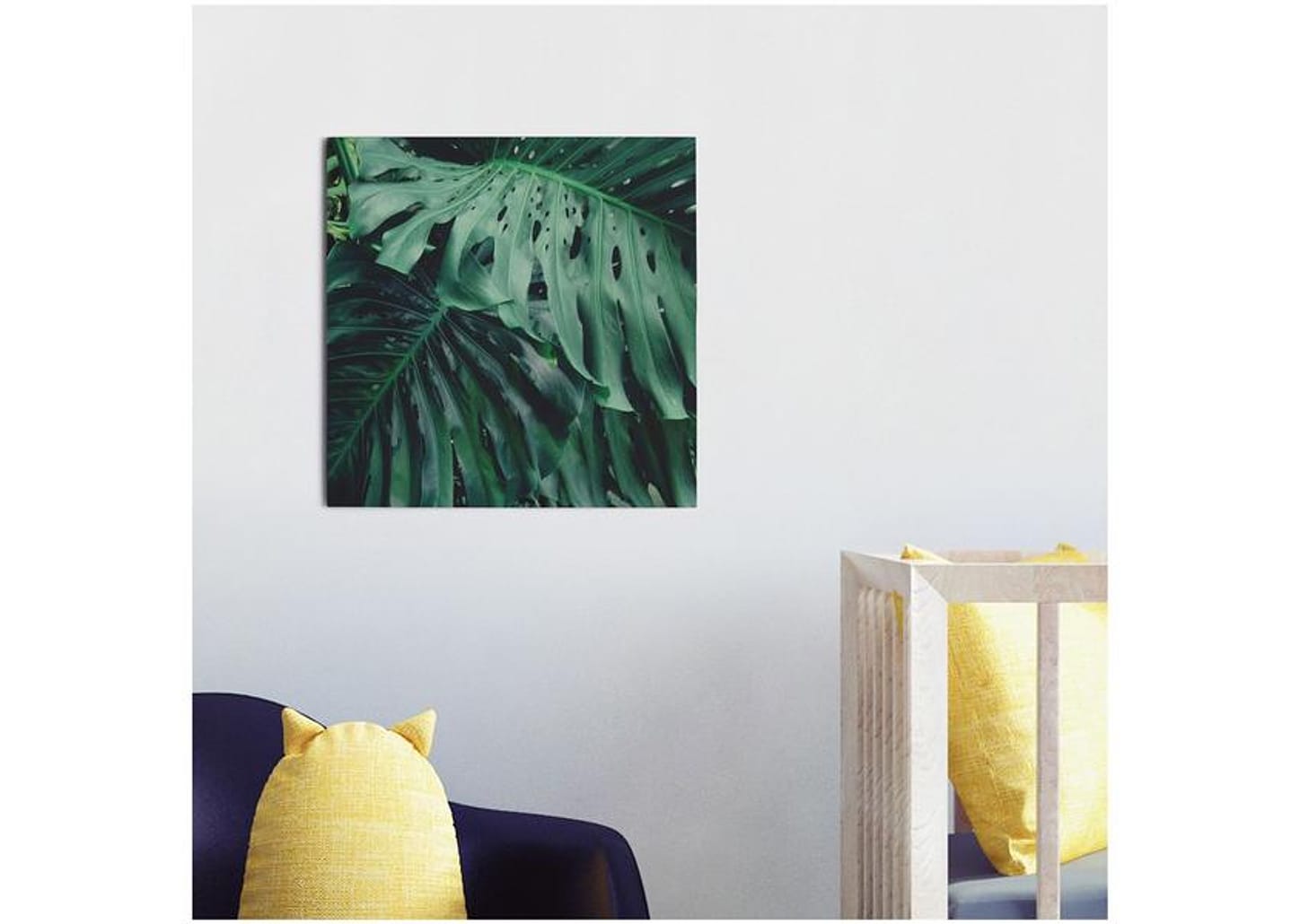 Placa Decorativa MDF Folhagens Costela Adão 29x29cm Design Up Living