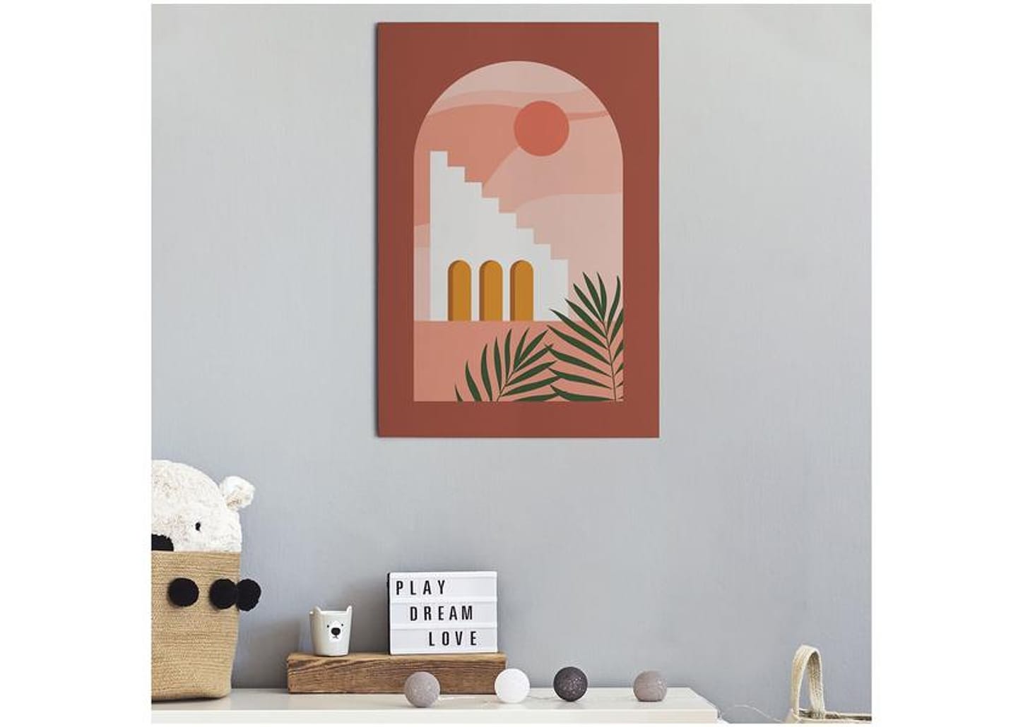 Placa Decorativa MDF Janela Rosa 30x44cm - Design Up Living