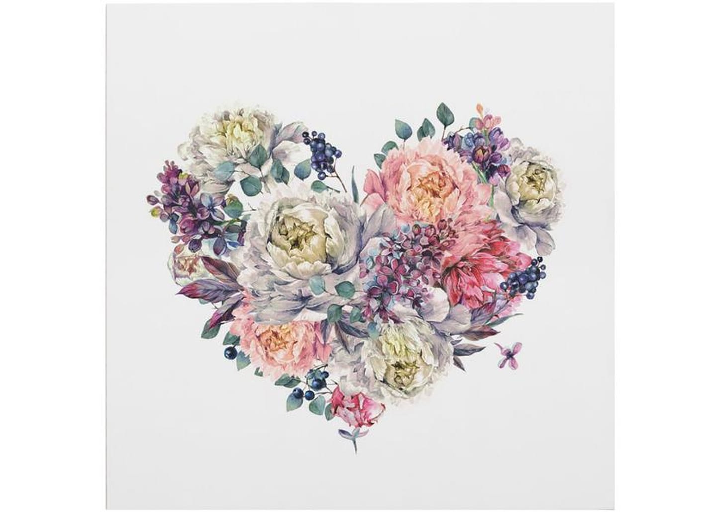 Placa Decorativa MDF Heart Flower 29x29cm - Design Up Living