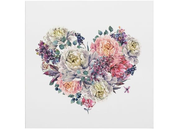 Placa Decorativa MDF Heart Flower 29x29cm - Design Up Living
