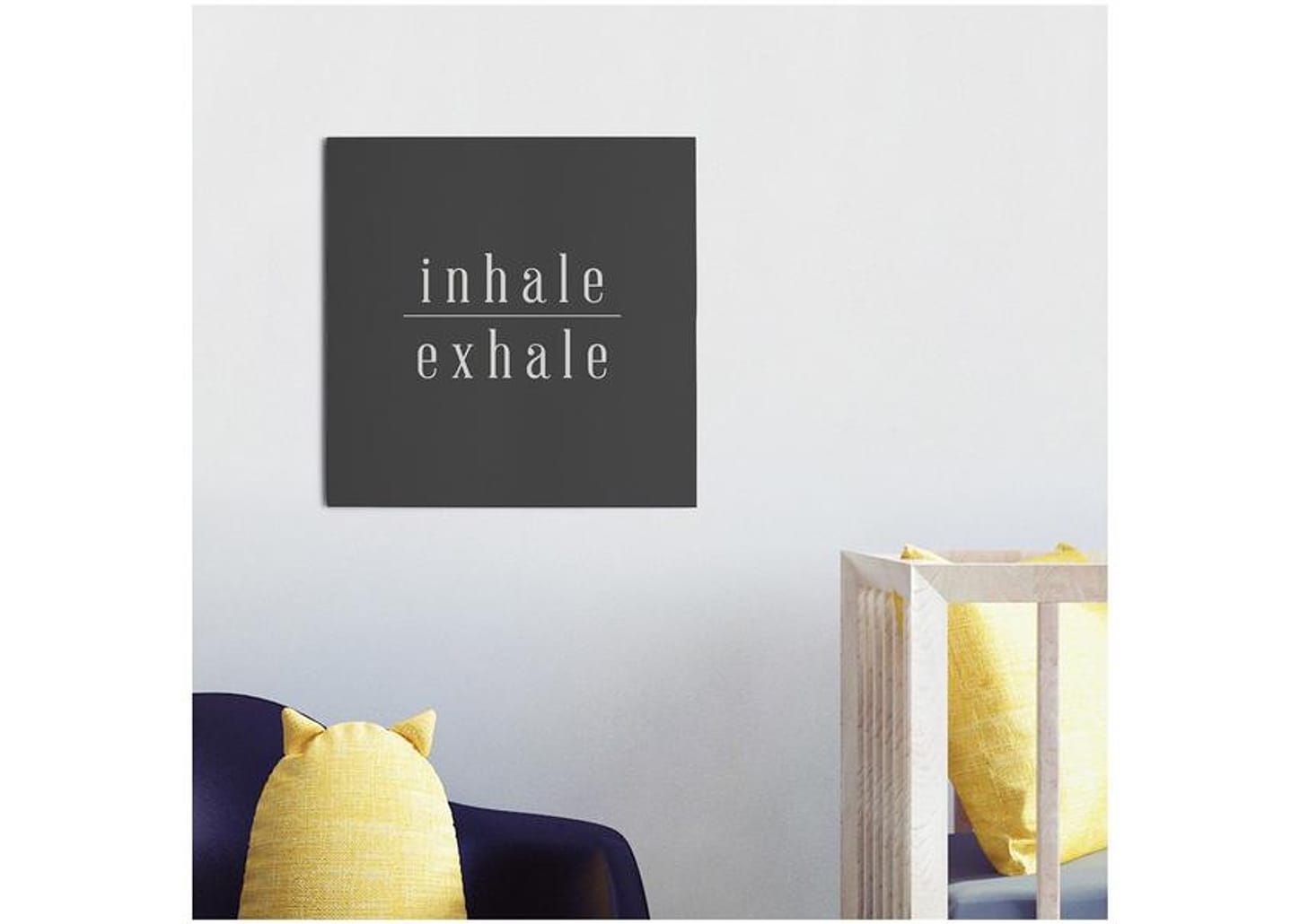 Placa Decorativa MDF Good Vibes Inhale Exhale 29x29cm Design Up Living