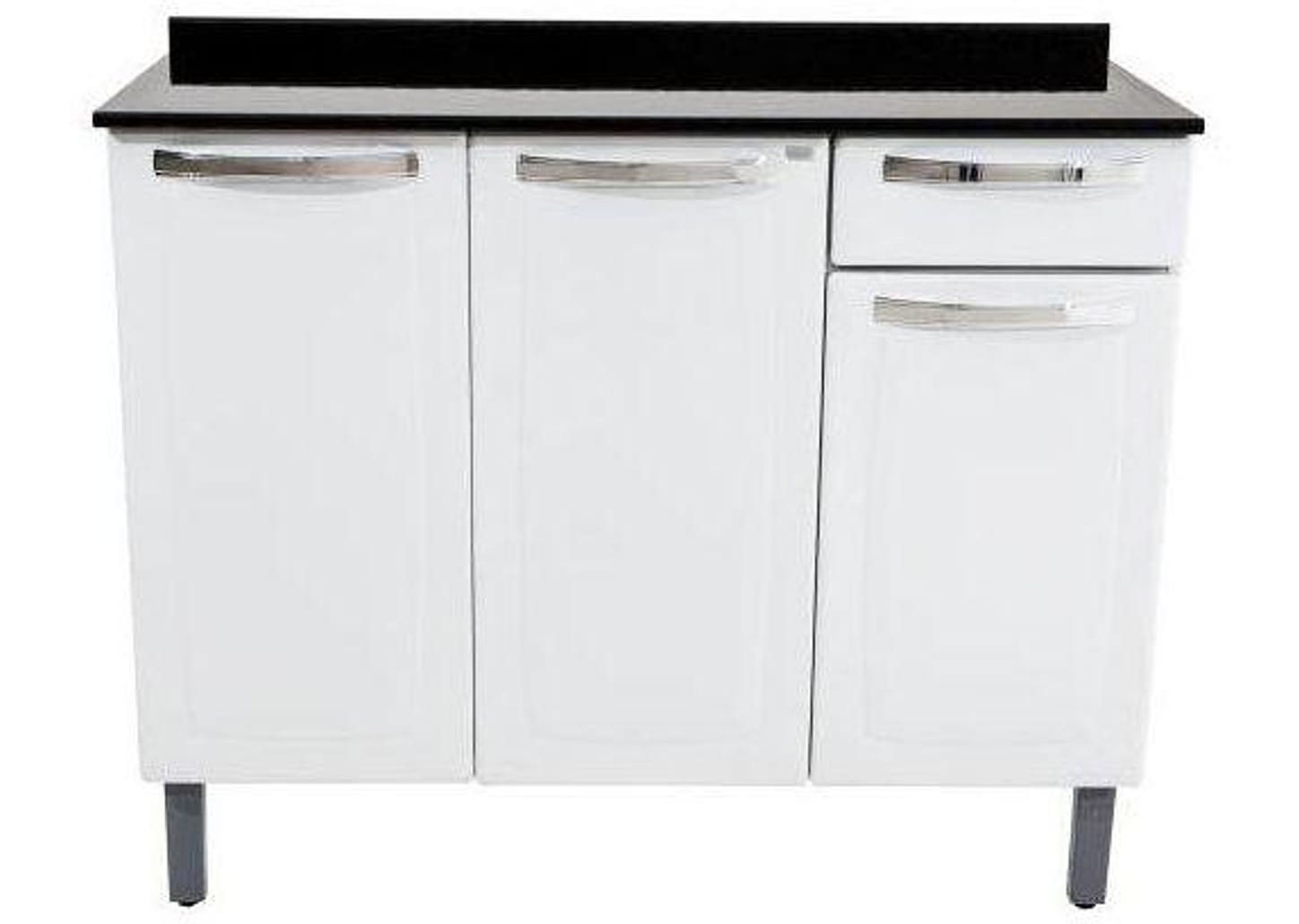 Balcão de Cozinha com Tampo Itatiaia Aço 3 Portas 1 Gaveta Rose