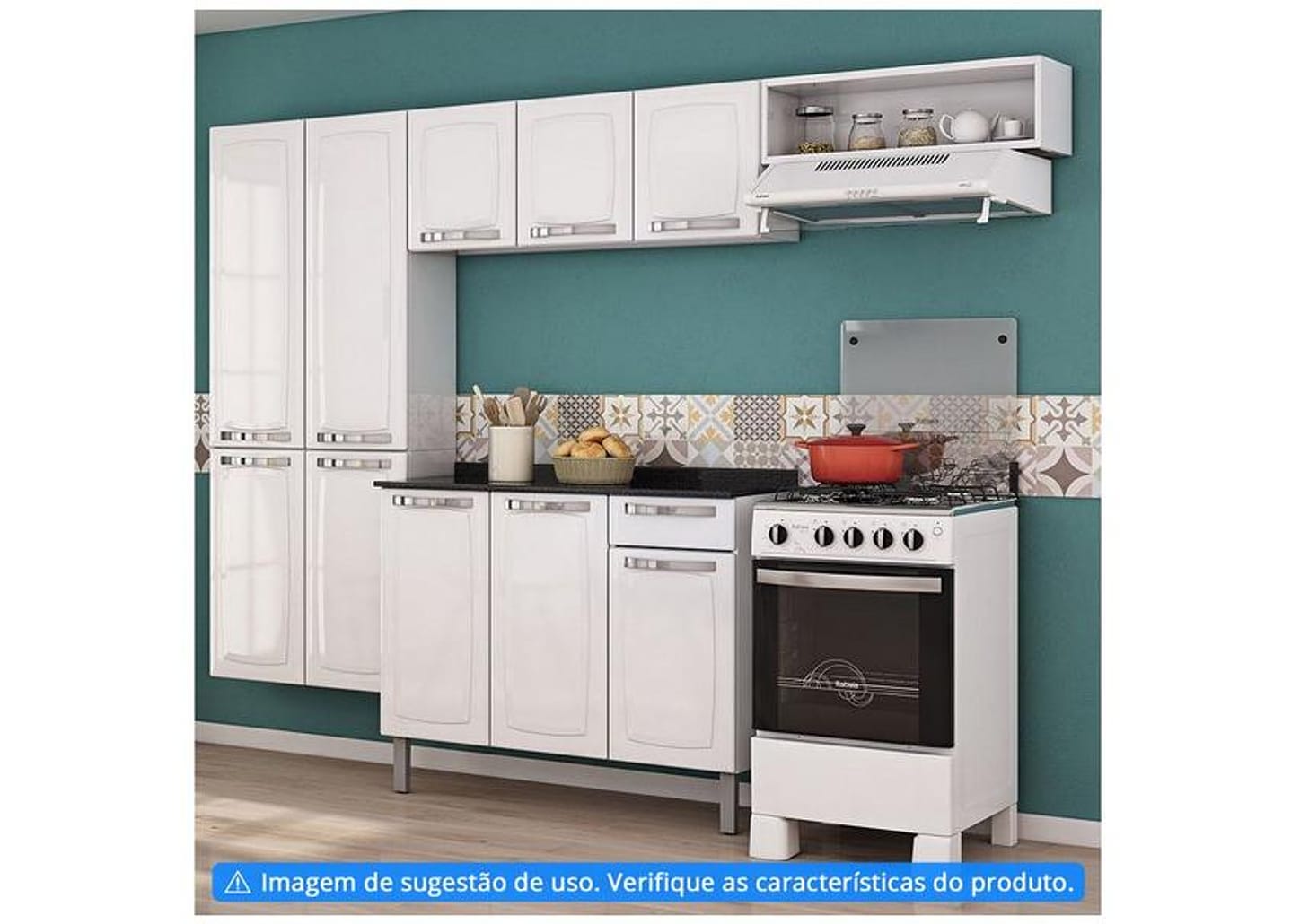 Balcão de Cozinha com Tampo Itatiaia Aço 3 Portas 1 Gaveta Rose