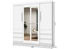 Guarda-roupa Casal com Espelho 4 Portas 6 Gavetas Araplac Atraente Sofia