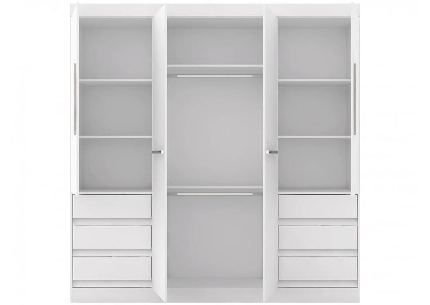 Guarda-roupa Casal com Espelho 4 Portas 6 Gavetas Araplac Atraente Sofia