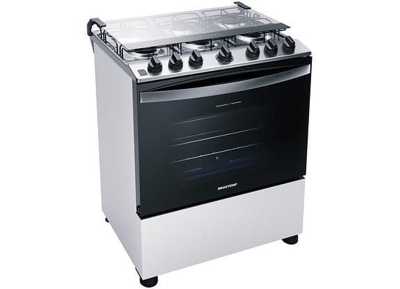 Fogão Brastemp 6 Bocas Branco com Botões Removíveis BFS6 NCBUNA Bivolt