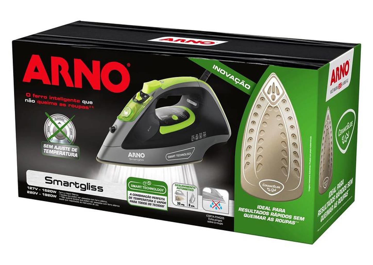 Ferro a Vapor Arno Smartgliss Inteligente com Desligamento Automático FSC1