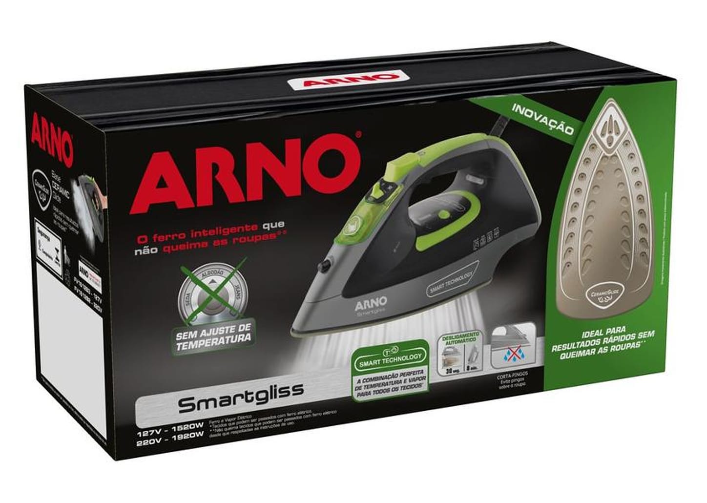 Ferro a Vapor Arno Smartgliss Inteligente com Desligamento Automático FSC1