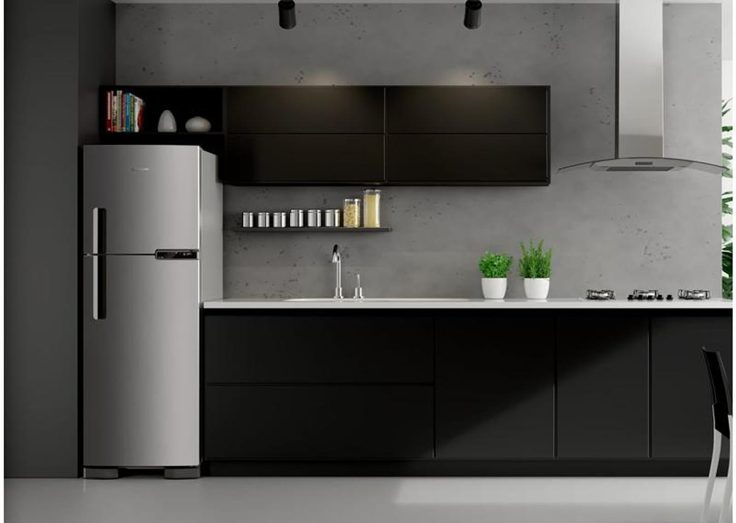 Geladeira Brastemp Frost Free Duplex 375L Inox - Compartimento Extrafrio Fresh Zone BRM44HK 110V