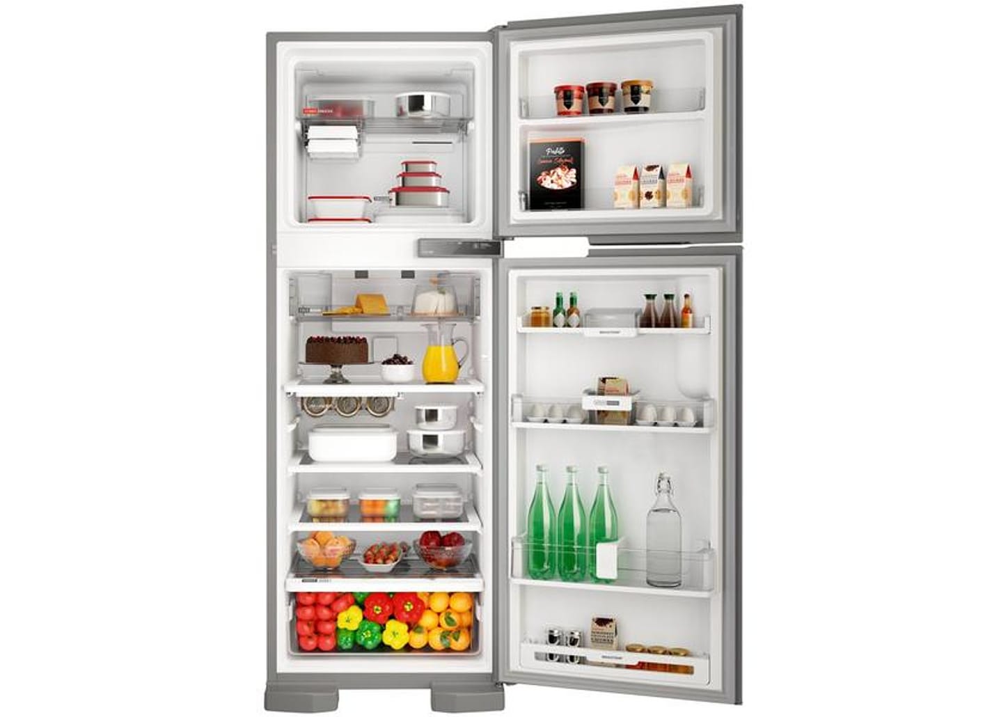 Geladeira Brastemp Frost Free Duplex 375L Inox - Compartimento Extrafrio Fresh Zone BRM44HK 110V