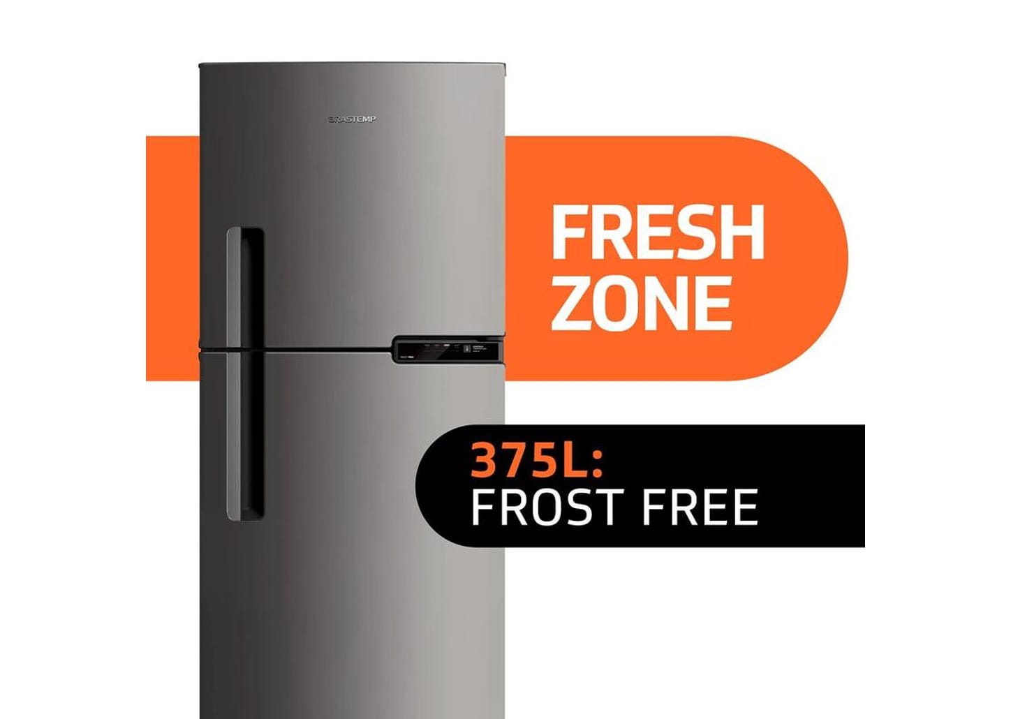 Geladeira Brastemp Frost Free Duplex 375L Inox - Compartimento Extrafrio Fresh Zone BRM44HK 110V