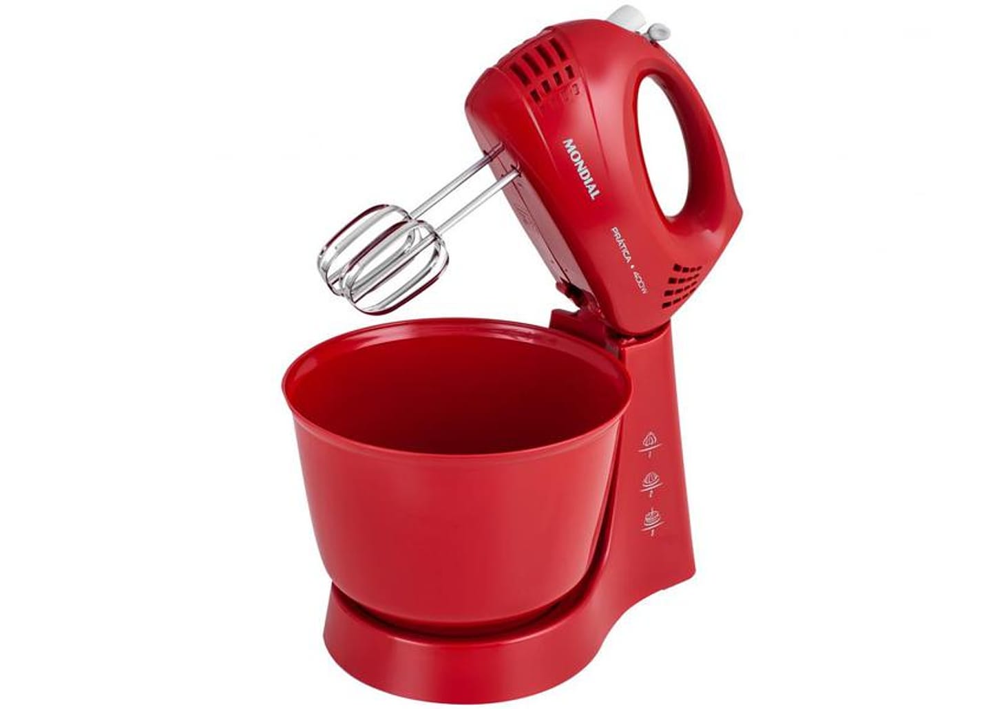Batedeira Mondial Vermelha 400W Prática - B-44-R 3 Velocidades