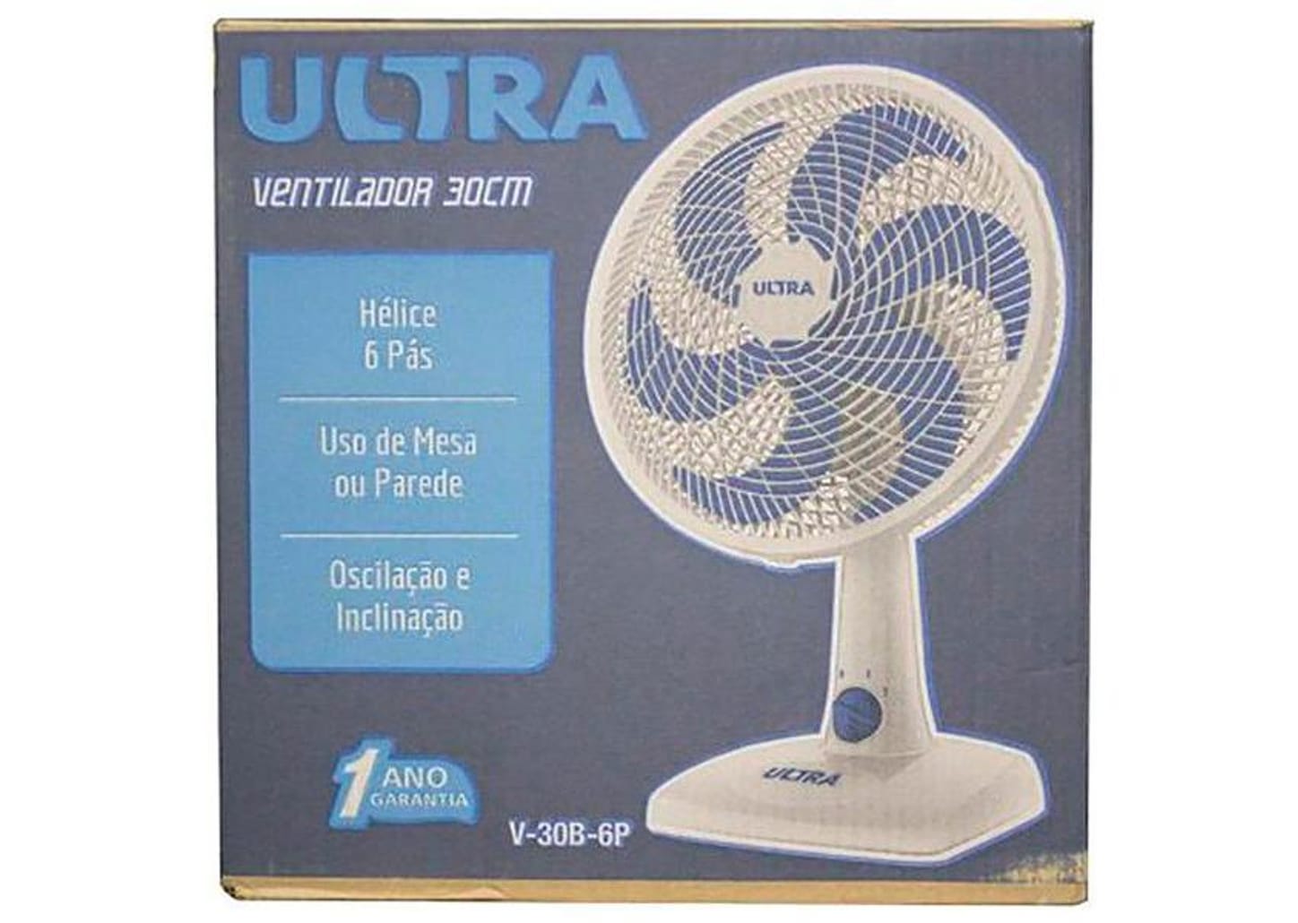 Ventilador de Mesa e Parede Ultra V-30B-6P 30cm 3 Velocidades