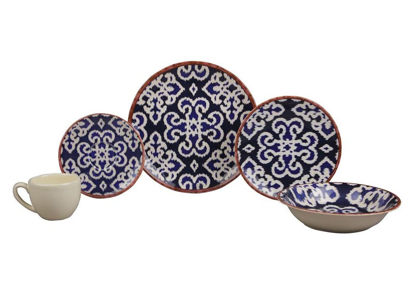 Aparelho de Jantar Chá 30 Peças Haus Cerâmica - Azul e Branco Redondo Soho Lisboa
