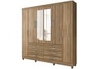 Guarda-roupa Casal com Espelho 6 Portas 6 Gavetas Demóbile Paris II